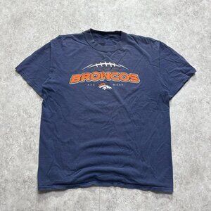 90s Denver Broncos Vintage NFL T-Shirt Navy Blue Football Tee